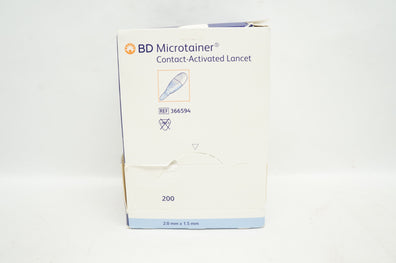 BD 366594 Microtainer Contact-Activated Lancet 2.0mm x 1.5mm - Box of 115